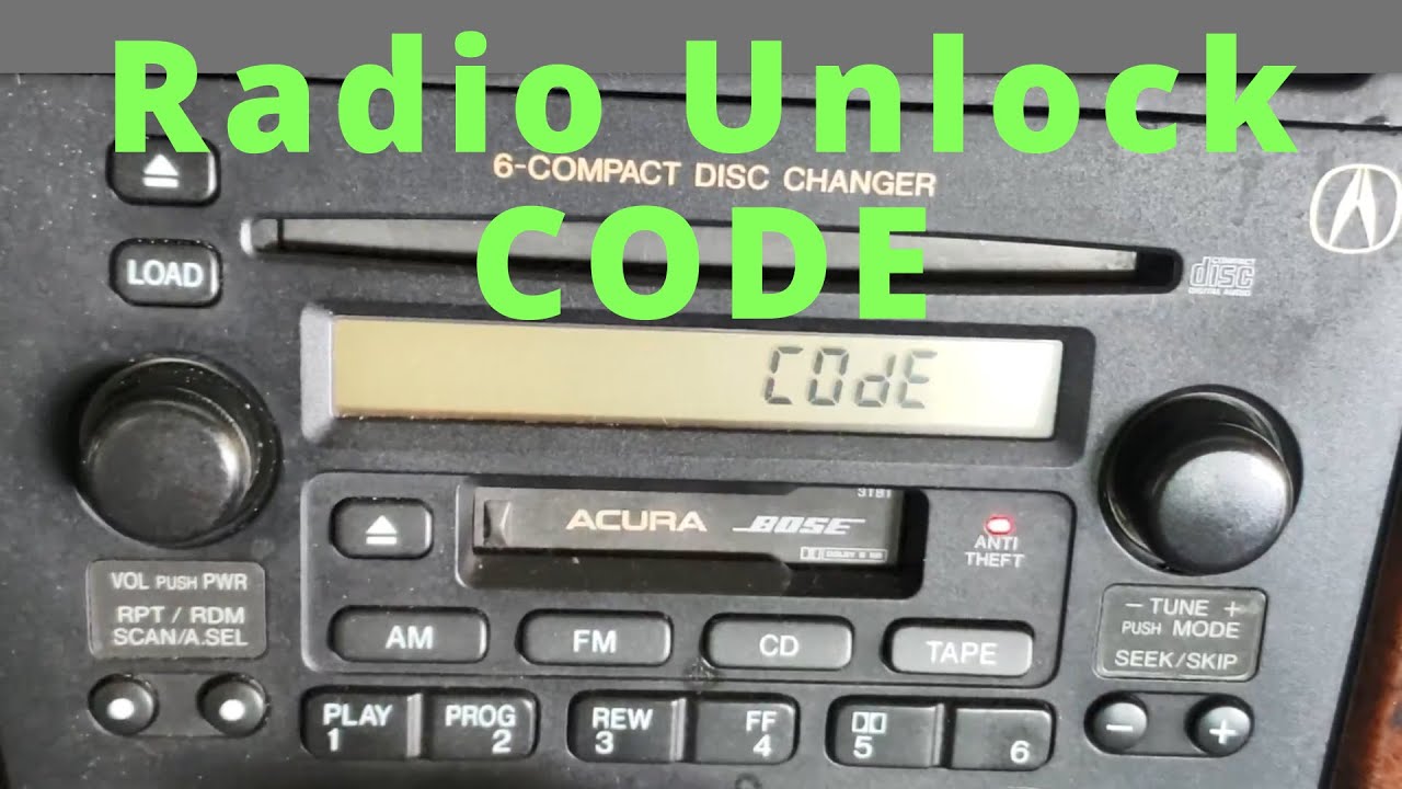 Acura radio code reset